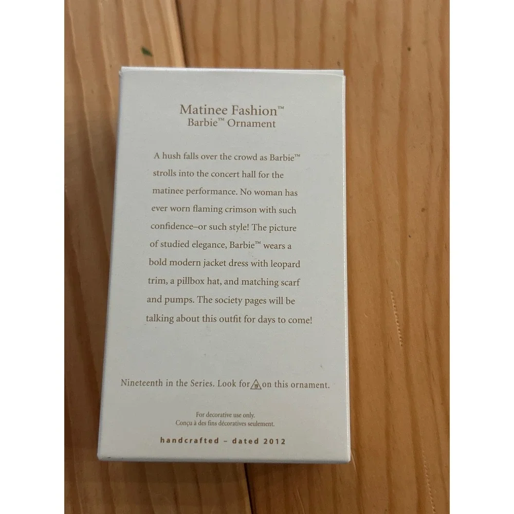 Hallmark Keepsake 2012 Barbie Matinee Fashion Barbie Ornament